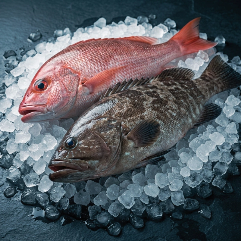 Fresh Reef Fish arrangement on ice
