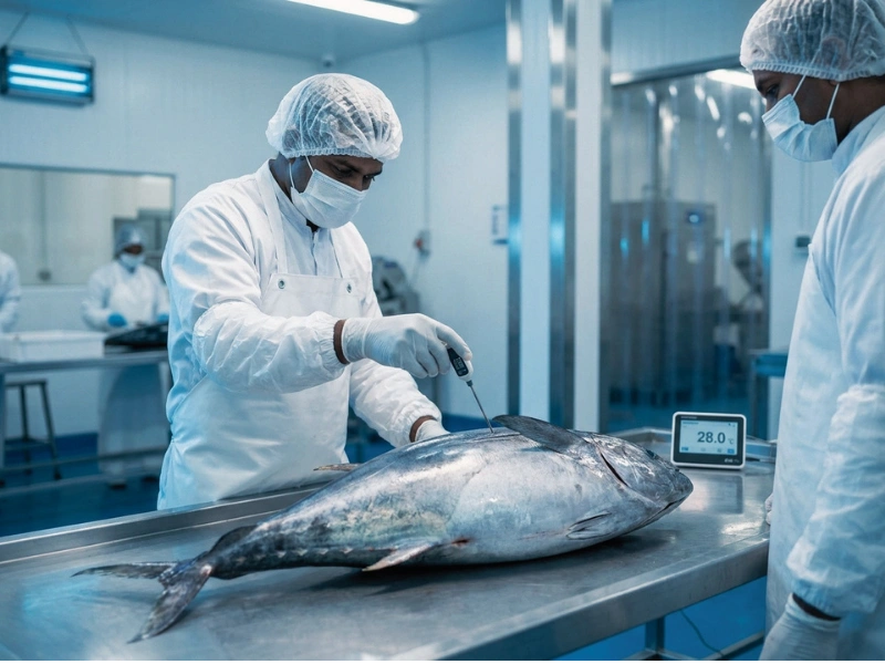 Receiving raw material with temperature checks