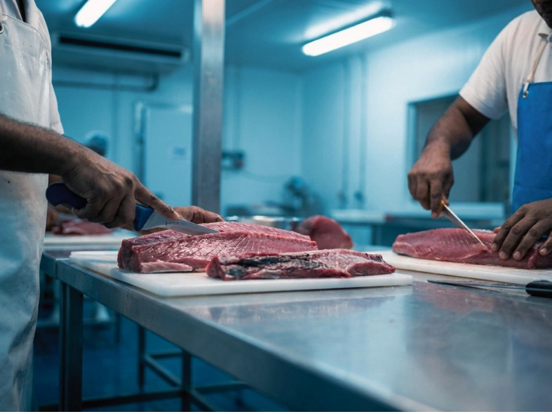 Removing bones and dark meat